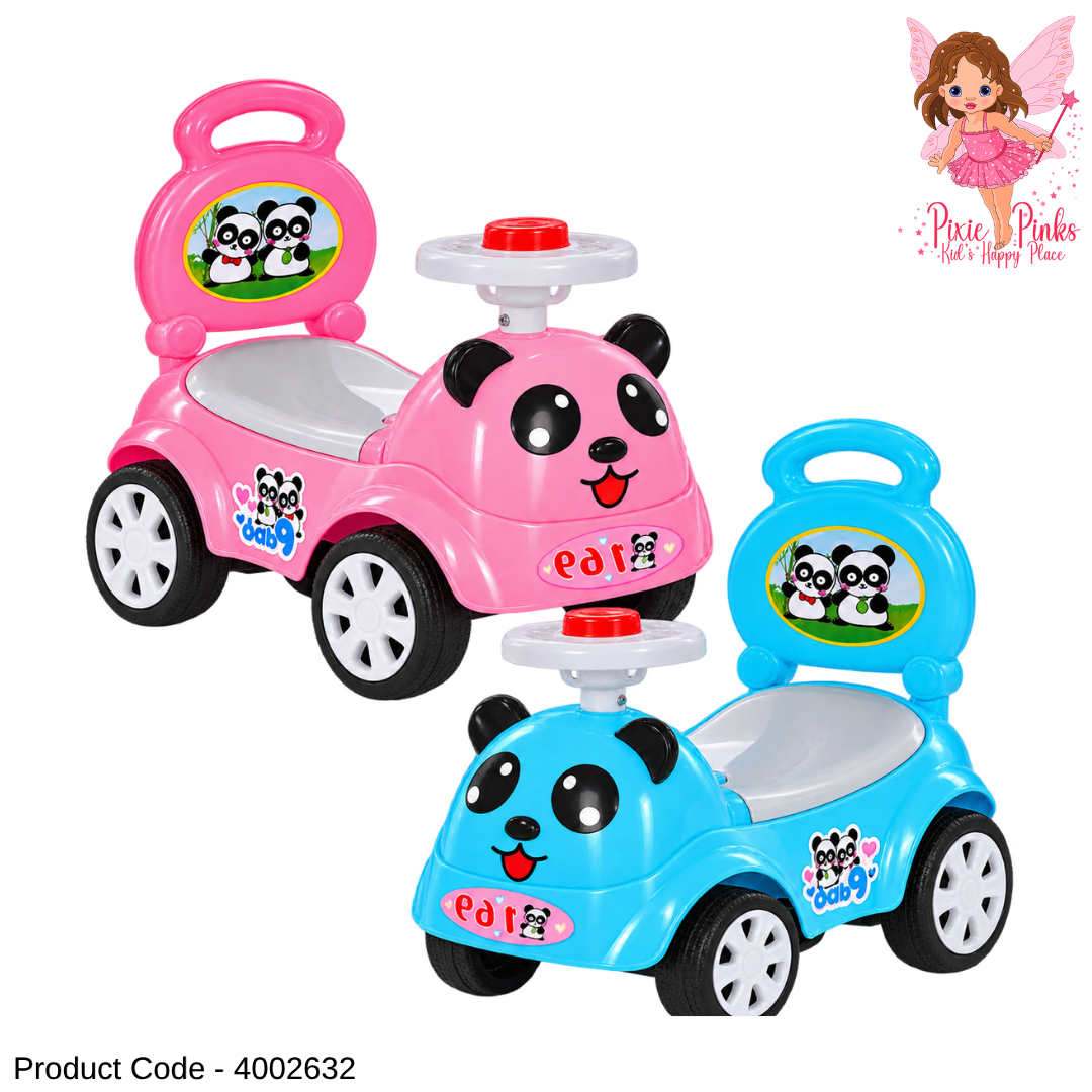 1Pc Kids Buddy Panda Ride-On Push Car with Music & Lights – Cute Toddler Ride-On Toy – Pink & Blue – 57 × 28 × 47 cm