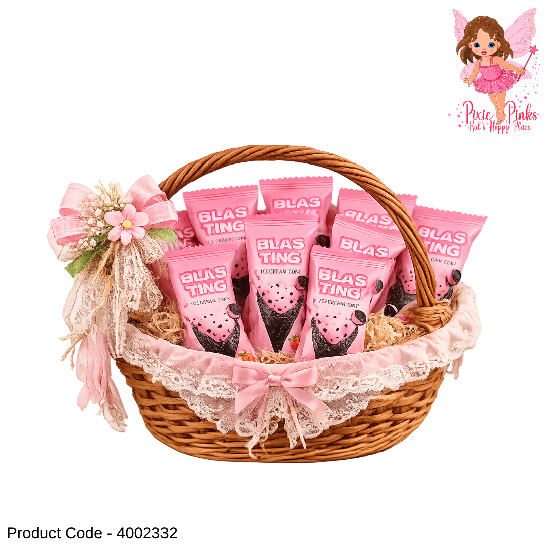 Strawberry Ice Cream Cone Snack – Creamy Frozen Treat Style Dessert Cones Gift Basket