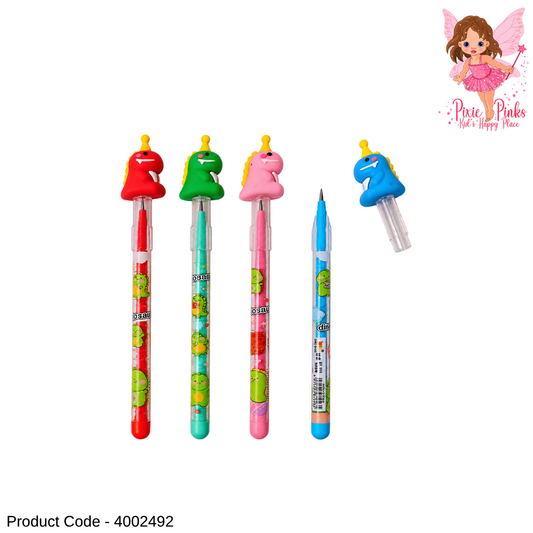 1PC Dino Buddy Interchangeable Pencil for Kids – Cute Dinosaur Topper School Pencil