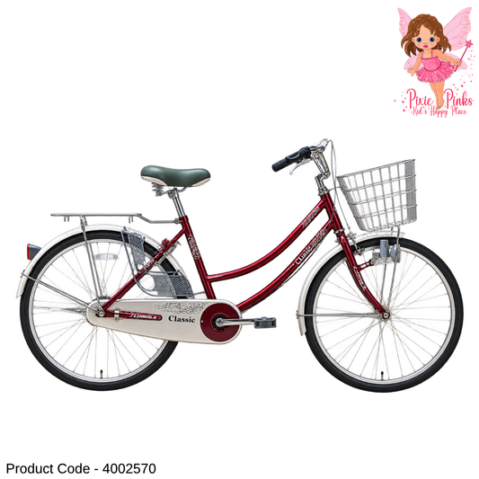Lumala Classic CP 26-Inch Ladies Bicycle – Single Speed, Aluminium Rims, Drum Brakes, Basket & Saree Guard
