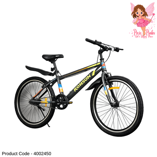 Ronson Black MTB 24 & 26 Inch Kids Bicycle – Non-Geared Mountain Bike with Alloy Double Wall Rims