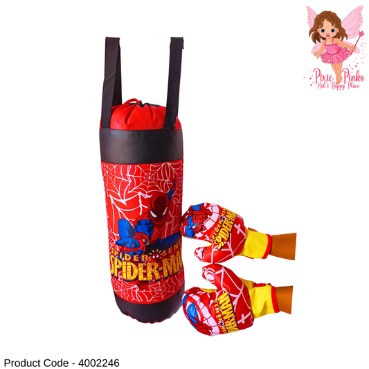 Kids Spider Hero Boxing Set with Punching Bag & Gloves – 52cm Hanging Training Bag for Children