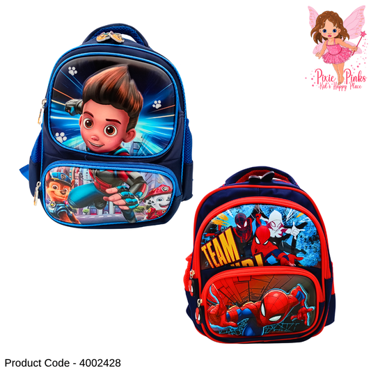 Matte Hero Boys Backpack – Premium Nursery & Grade 1 School Bag with 3 Compartments, Side Pockets & High Quality Lightweight Design