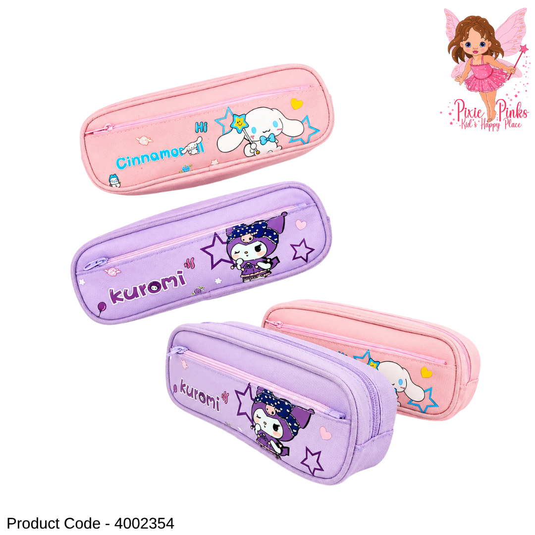 Kuromi & Cinnamon roll Cute Girls Pencil Case – Kawaii Zipper Pencil Pouch for School Supplies