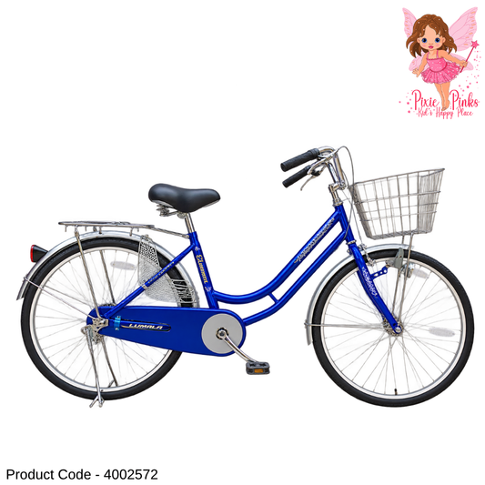 Lumala Glamour 26-Inch  Bicycle – Single Speed, Aluminium Rims, Drum Brakes, Basket & Saree Guard
