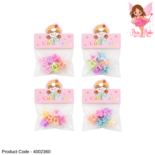 Fairy Pastel Star Hair Clips Pack for Girls – Cute Mini Star Hair Claw Clips, Colourful Kids Hair Accessories Set