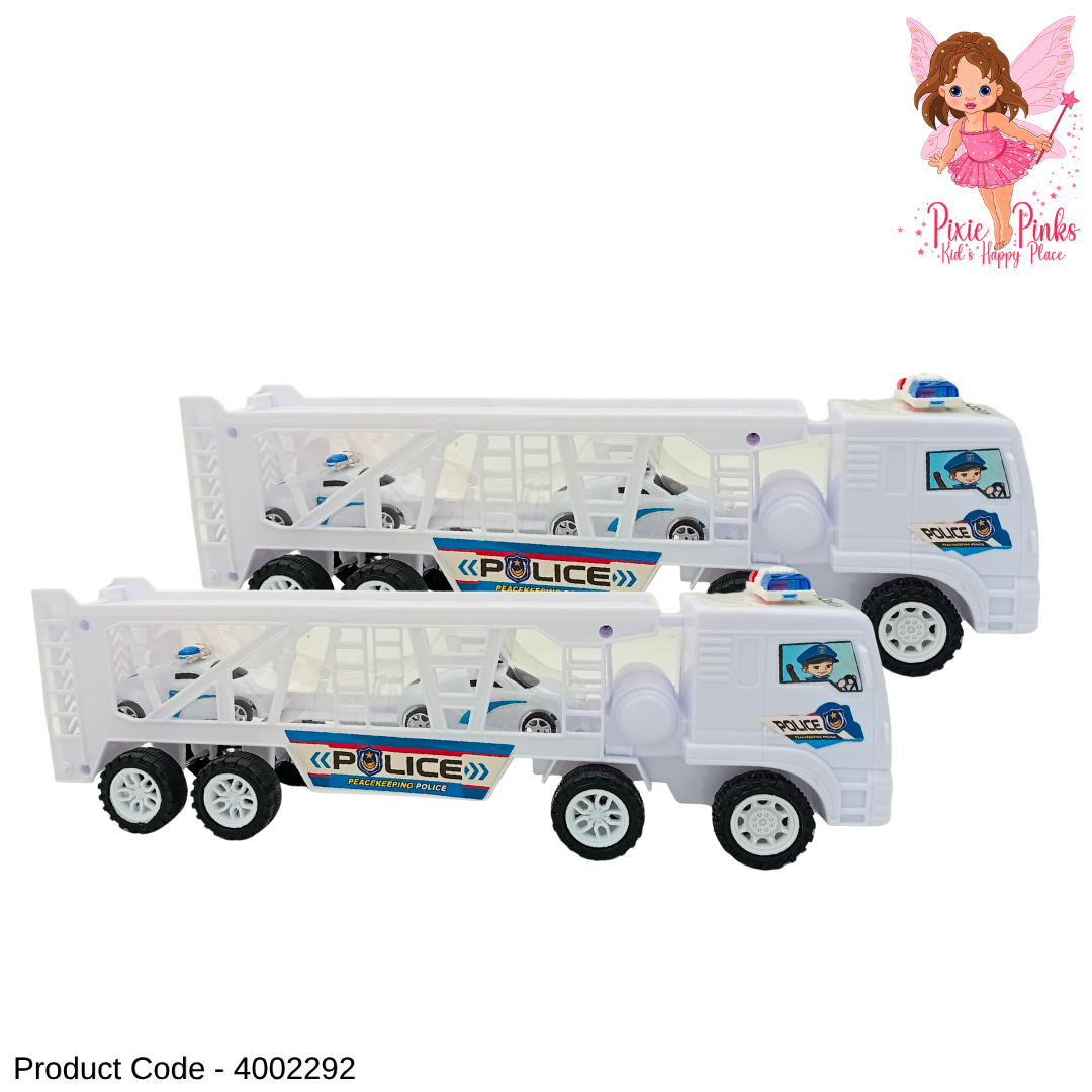 1PC Kids Toy Police Truck – Police Car Carrier Transport Truck for Boys & Girls