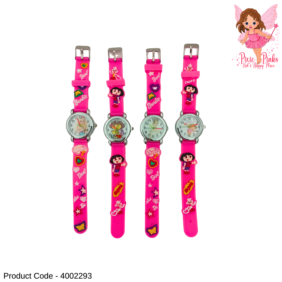 Girls Pink Cartoon Wrist Watch – Cute Kids Fashion Analog Watch for Girls