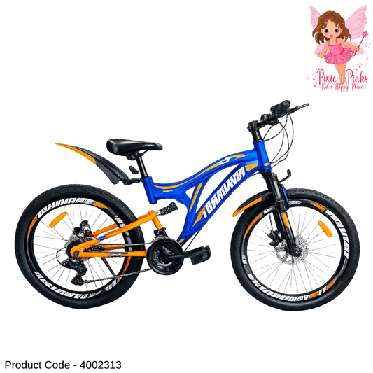Tomahawk XL GT-3 Blue & Orange Mountain Bicycle 24” / 26” | 18 Speed, Dual Disc Brakes, Dual Suspension, Double Wall Rims