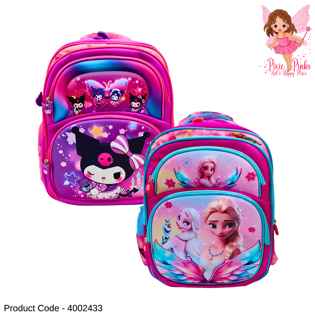 Fairy Girls School Backpack for Grade 2+ – Premium 4 Compartment Kids Backpack with Side Pockets & Easy Carry Design