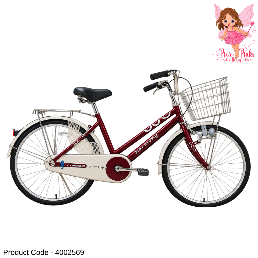 Lumala Harmony CP 26-Inch Ladies Bicycle – Single Speed, Aluminium Rims, Drum Brakes, Basket & Saree Guard