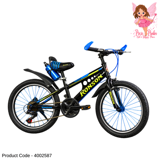 Ronson Blue Handy MTB 20-Inch Bicycle – Single-Speed Kids Mountain Bike with Alloy Rims & Thick Spokes