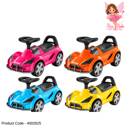 1Pc Kids Little Racer Ride-On Push Car with Music & Lights – Baby Toy Car for Toddlers – Pink, Orange, Blue & Yellow
