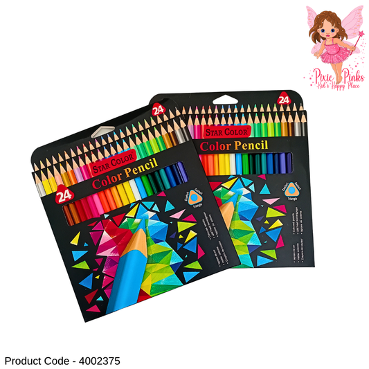 24 Color Triangle Color Pencil Set for Kids – Premium Colored Pencils for Drawing, Coloring, School Art & Creative Activities