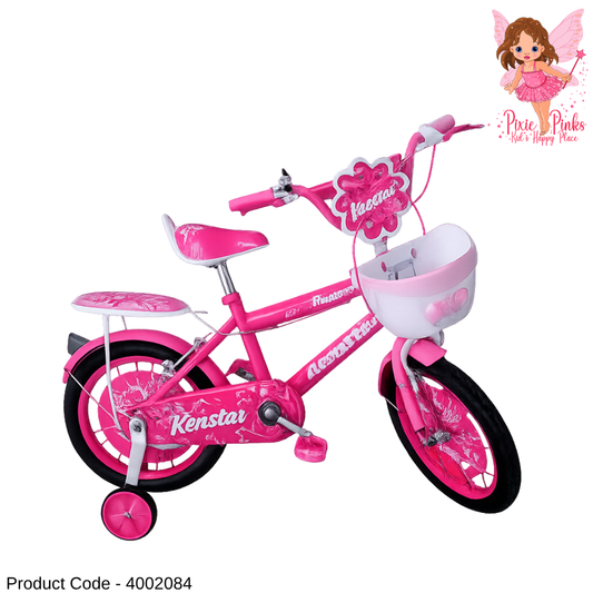 Kenstar Girls Bicycle with Front Basket, Doll Carrier & Training Wheels | Sizes 12”, 16”, 20”