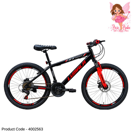 Lumala Supernova 24-Inch Multi-Speed MTB Bicycle – CRC Frame, Steel Rims, Disc Brakes & Flat Bar