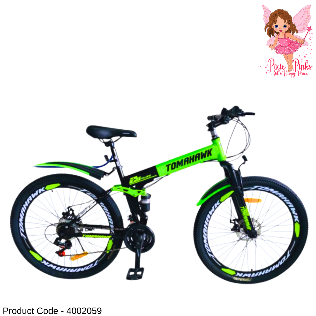 Tomahawk FOLO Disk Mountain Bicycle 24” / 26” | 21 Speed, Dual Disc Brakes, Dual Suspension, Double Wall Rims