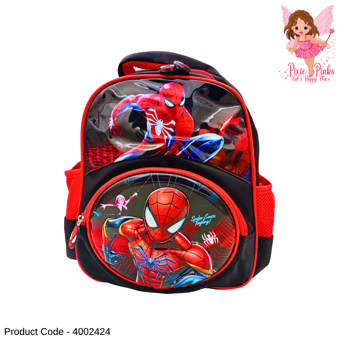 Embossed Spider-Man Boys Backpack – High Quality 3D Nursery & Toddler School Bag with 2 Compartments & Side Pockets | Lightweight Preschool Backpack