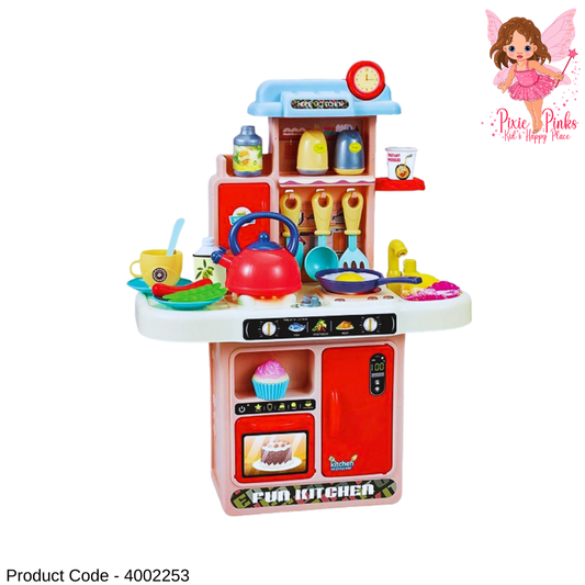 Kids Fun Kitchen Play Set with Oven, Stove, Utensils & Accessories – Interactive Pretend Cooking Toy | 3+