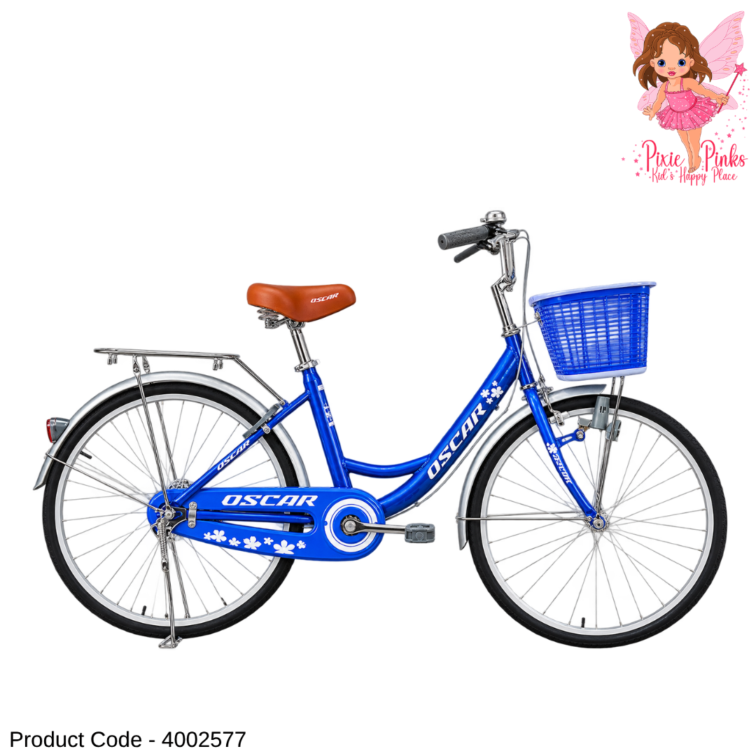 Tomahawk Oscar Ladies Pretty Blue 26-Inch Bicycle – Classic Women’s City Bike with Front Basket & 5-Year Warranty