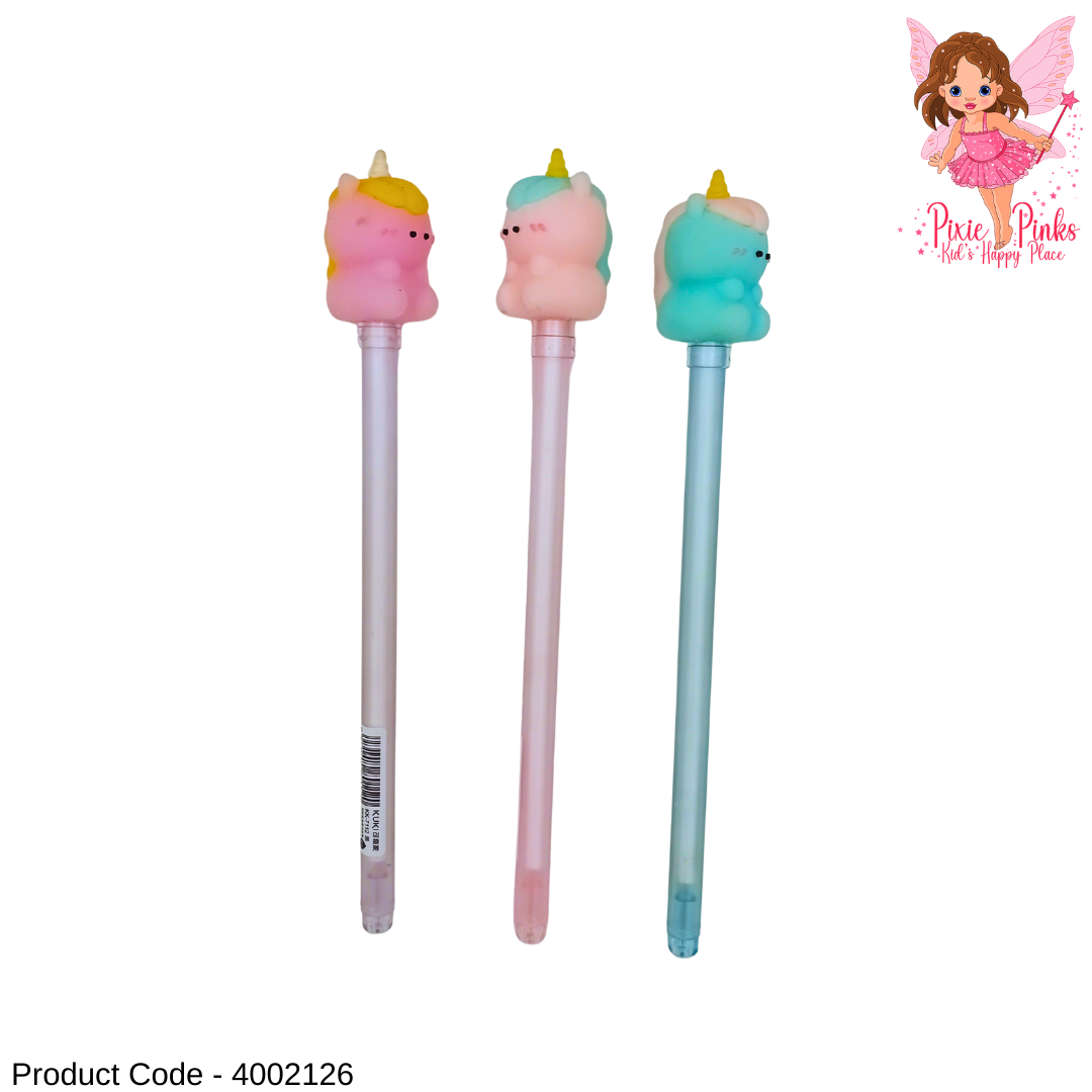 Cute Unicorn Gel Pen – Cartoon Single Colour Writing Pen for Kids & School