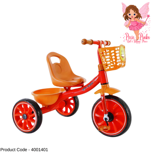 😊 Happybaly Kids Tricycle – Big Wheels, Smile Face Front Basket, Comfortable Seat & Rear Storage | Multiple Colors