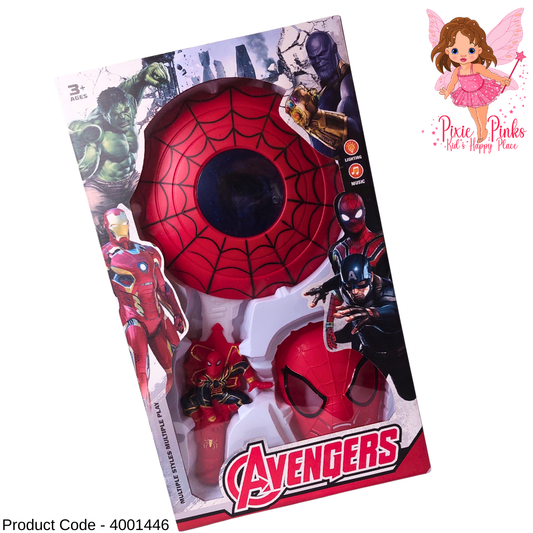Avengers Spider-Man Action Playset – With Mask, Shield & Figure