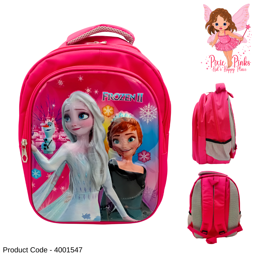 PixiePinks Frozen II Girls School Bag – Large 43cm Backpack with 3 Compartments & Side Pockets (Grade 3–6)