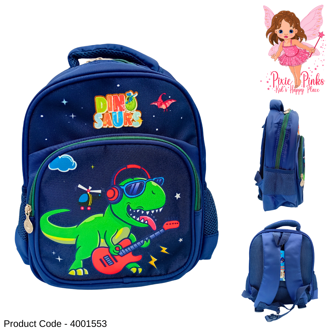 PixiePinks Kids Dinosaur Backpack – Small 32cm Fun Blue Bag for Boys (Preschool & Grade 1)