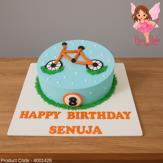 Bicycle Theme Birthday Cake – 1kg Custom Design for Kids | Pixiepinks Cake