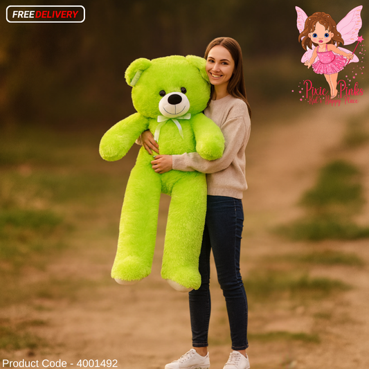 PixiePinks Giant 3.5ft Lime Green Hug Buddy  – Soft Plush Toy for Kids & Gifts | Teddy Bear