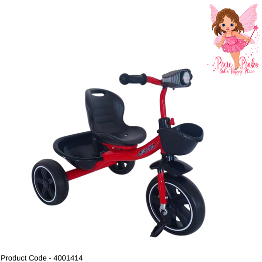 PixiePinks Lliang Big Wheel Kids Tricycle with Music, Lights & Storage