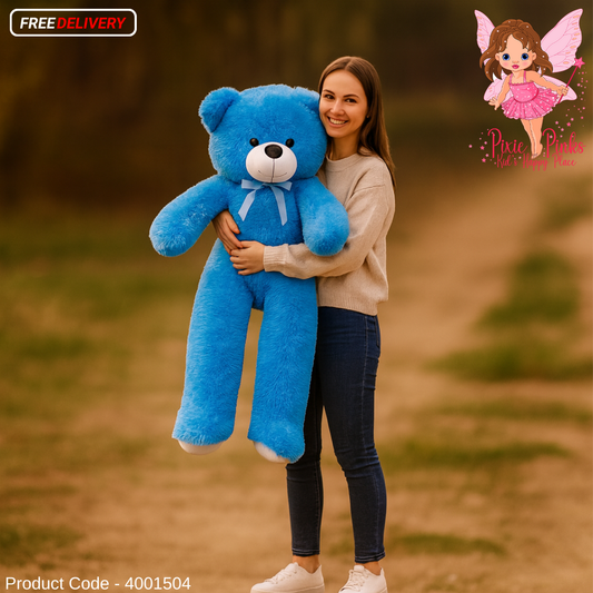 PixiePinks 3.5ft Giant Blue Hug Buddy – Soft, Cuddly Plush Toy for Kids & Loved Ones | Teddy Bear