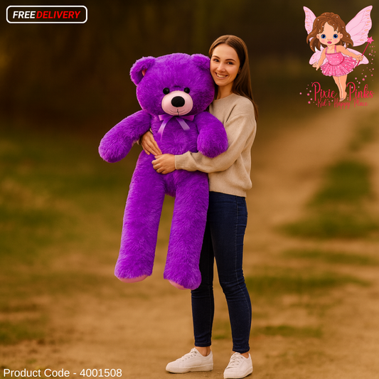PixiePinks Giant Purple Hug Buddy – 3.5 Feet Soft Plush Toy | Teddy Bear