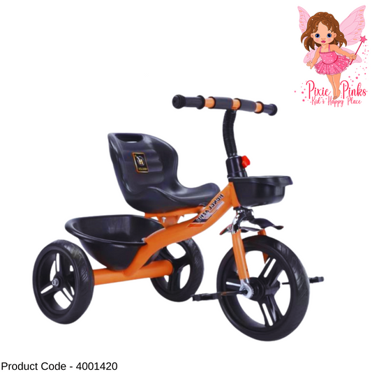 HoneyRider Deluxe Kids Tricycle with Big Wheels, Dual Baskets & Comfort Seat