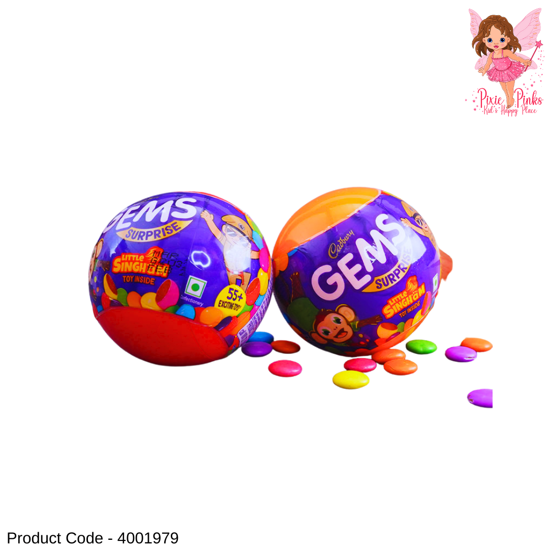 Gems Surprise Chocolate Ball with Chhota Bheem Toy Inside – Colourful Chocolate Treat for Kids