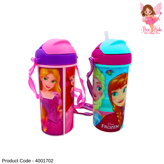 Princess 3D Kids Water Bottle with Strap – Safe BPA5 Drinking Bottle