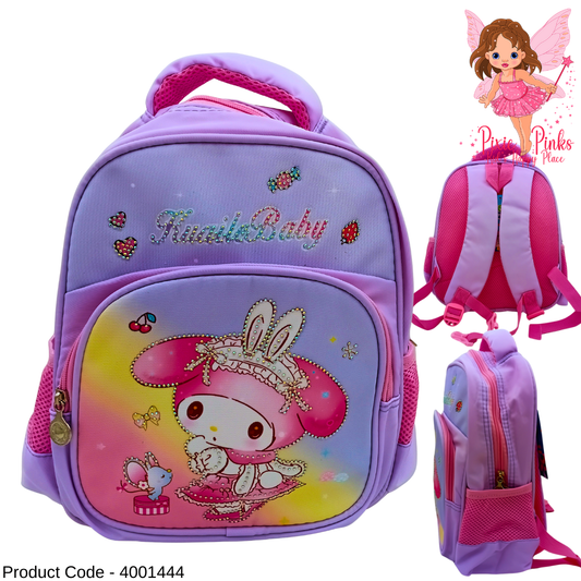 ✨ Cute Pink Bunny Kids Backpack – School Bag for Girls (Nursery to Grade 1)