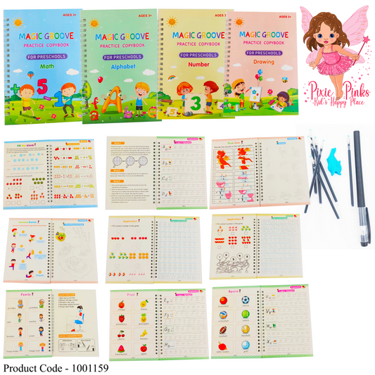 Erasable Magic Groove Practice Copy Book Pack 4 books in 1 pack