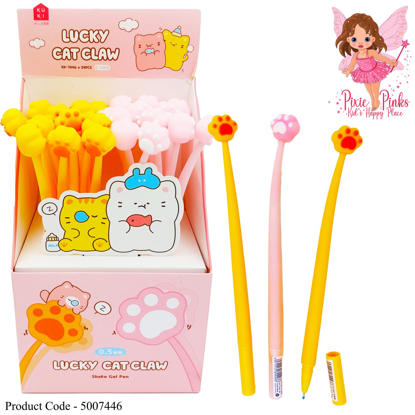 Lucky cat paw shaker pen