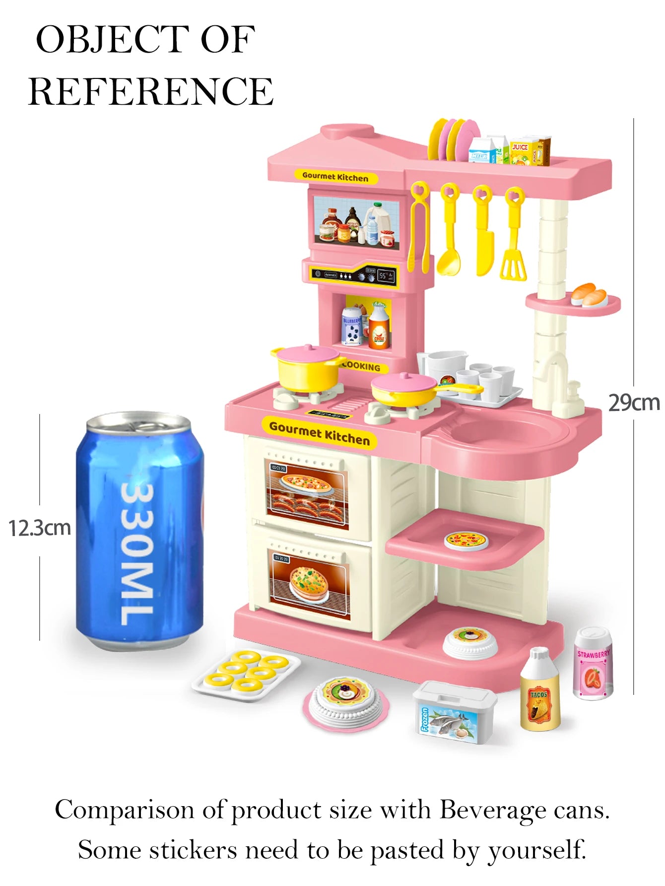 Play Kitchen Accessories, Kitchen Playset Toys for Kids Foods Pots