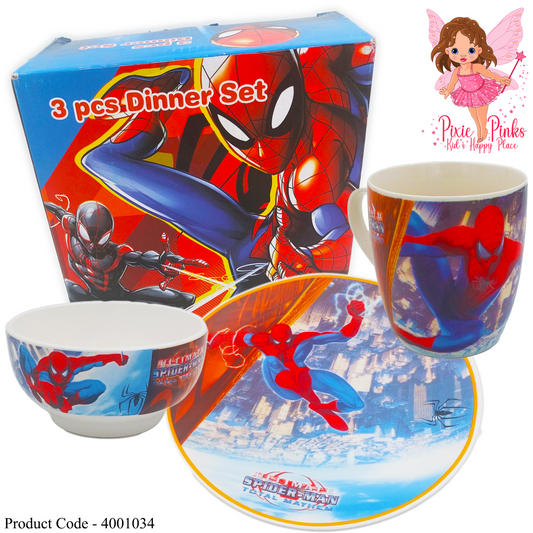 Spider Man 3 Pcs Porcelain Diner Set