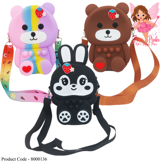 Teddy Bear Pop It Backpack/Pop It Bag for Girls