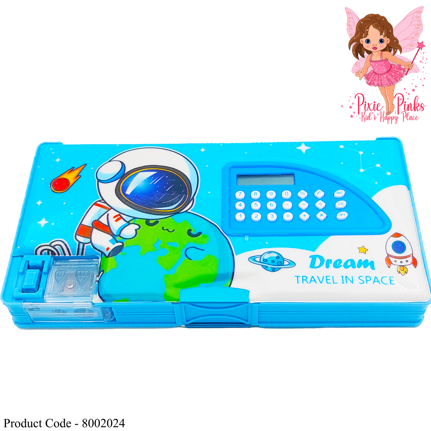 Dual Side Multifunctional Pencil Case with Calculator and 2 Sharpeners